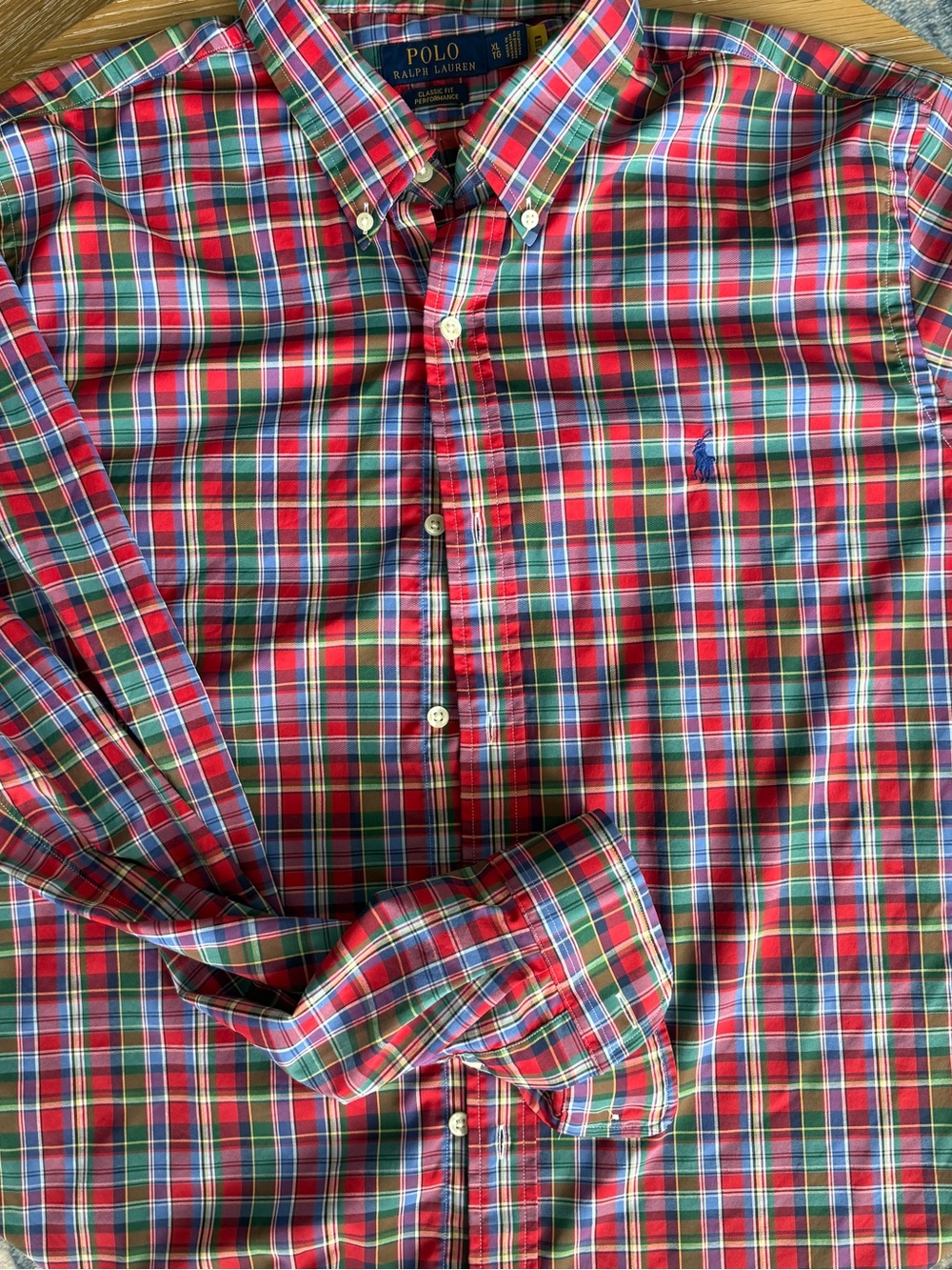 Ralph Lauren Red Green Blue Plaid Button-Down Shirt